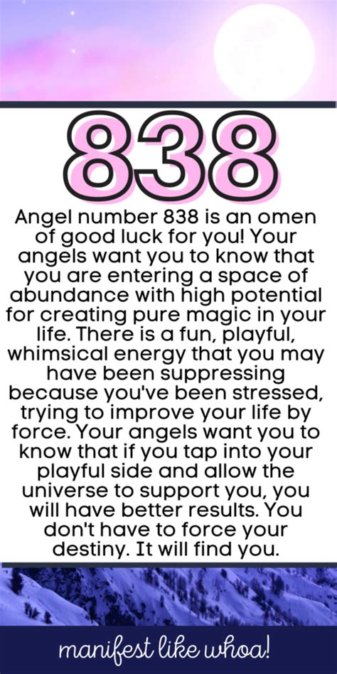 what does angel number 838 mean|Angel Number 838 Meaning: Self